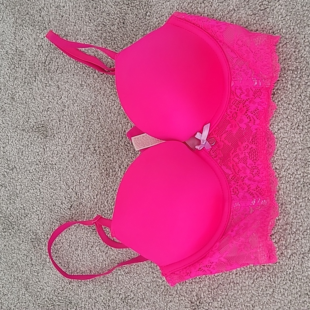 Hot pink push up bra